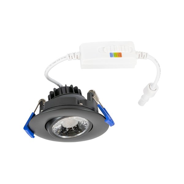 Jesco Downlight LED 2 Miniature Trimmed Recessed Downlight with Gimbal Trim Black RLF-2708-SW5-BK